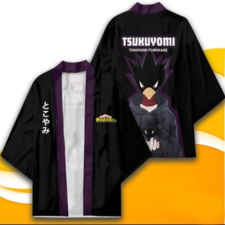 เสื้อคลุมกิโมโน เสื้อคาร์ดิแกน พิมพ์ลายอนิเมะ My Hero Academia TSUKUYOMI แฟชั่นฤดูร้อน สไตล์ฮาราจูกุ สําหรับปาร์ตี้ฮาโลวีน