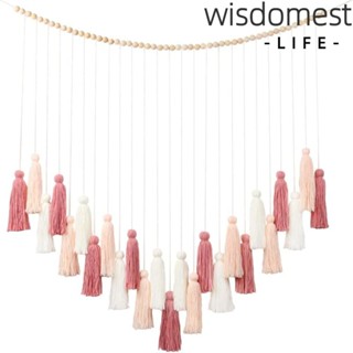 Wisdomest พรมผ้าฝ้ายทอ อเนกประสงค์ 33x30 นิ้ว สีชมพู สําหรับแขวนตกแต่งผนัง งานแต่งงาน