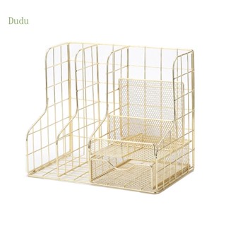Dudu ชั้นวางแฟ้มเอกสาร แบบตาข่ายโลหะ พร้อมลิ้นชักเลื่อน 6 ช่อง ขนาด 7x10x9 นิ้ว สําหรับออฟฟิศ