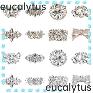 Eucalytus1 คลิปหัวเข็มขัด ประดับพลอยเทียม สําหรับตกแต่งรองเท้าส้นสูงเจ้าสาว 1 ชิ้น