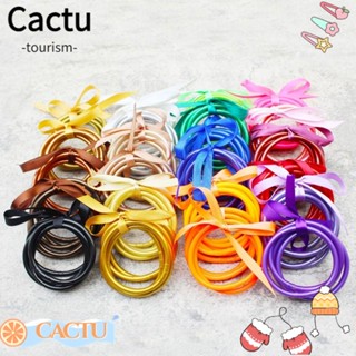 Cactu ชุดกําไลข้อมือซิลิโคน ประดับกลิตเตอร์ สีทองอ่อน สําหรับผู้หญิง 5 ชิ้น ต่อล็อต