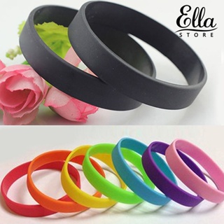 Ellastore123 สายรัดข้อมือซิลิโคน สีพื้น แฟชั่น 2 ชิ้น