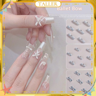 ✧Ready Stcok Chaoji 1pc Nail Art Ballet Bow Jewelry Alloy French Strap Drill Diamond 3d Three-dimensional Nail Accessories Mancicure Tool For Nail Shop 9 Designs TALLER