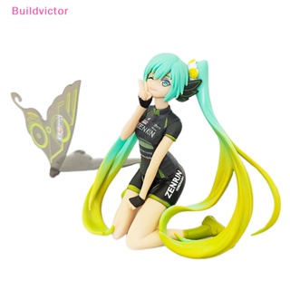 Buildvictor โมเดลฟิกเกอร์ PVC อนิเมะ Hatsune Miku Racing Butterfly Wings Kawaii ขนาด 11 ซม. ของเล่นสําหรับเด็ก