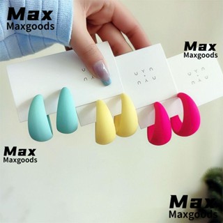 Maxg ต่างหู รูปตัว C สไตล์เกาหลี ผู้หญิง สีแคนดี้ เครื่องประดับ ของขวัญ