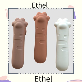 Ethel1 ฝาครอบลูกบิดประตู ซิลิโคน ป้องกันไฟฟ้าสถิตย์ รูปกรงเล็บแมวน่ารัก สําหรับบ้าน