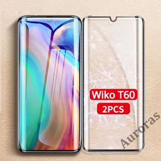 (2 ชิ้น) ฟิล์มกระจกนิรภัยกันรอยหน้าจอ แบบเต็มจอ สําหรับ Wiko T60 T50 T10