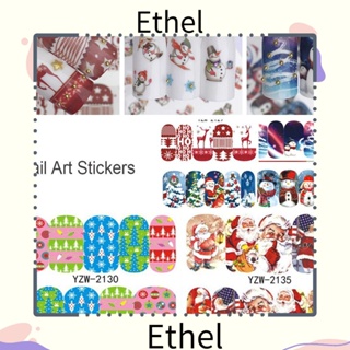 Ethel1 สติกเกอร์ตกแต่งเล็บ ลายซานตาคลอส เกล็ดหิมะ สําหรับผู้หญิง