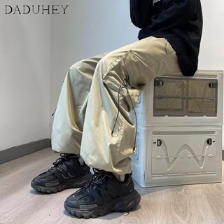 DaDuHey🔥 Mens and Womens Summer Fashion Brand Fashion Loose Casual Pants American-Style Multi-Pocket All-Matching Straight Cargo Pants