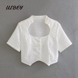 Uibey เสื้อเชิ้ตแฟชั่น ทรงหลวม 4668