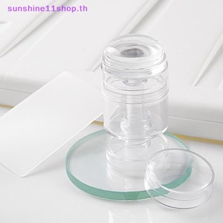 Sunshop แสตมป์ซิลิโคนใส หมุนได้ สไตล์ฝรั่งเศส สําหรับตกแต่งเล็บ