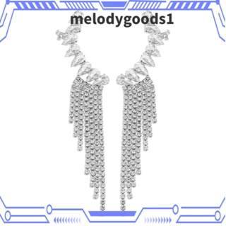 Melodygoods1 ต่างหูโซ่ ประดับเพทาย พลอยเทียม เครื่องประดับ สําหรับผู้หญิง