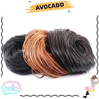 Avocarr สายเชือกหนังวัวแท้ ทรงกลม สีพื้น ยาว 2 เมตร สําหรับทําเครื่องประดับ สร้อยคอ สร้อยข้อมือ DIY