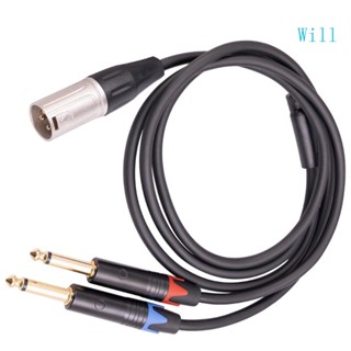 Will XLR 3-Pin Male to 2x 1 4 Inch Male Converter XLR to Jack 6 35mm TRS Cable 1-2M