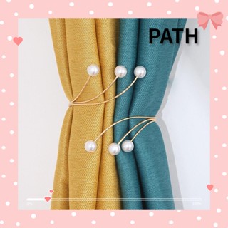 Path สายรัดผ้าม่าน แบบโลหะ ประดับไข่มุก หรูหรา สําหรับห้องนั่งเล่น