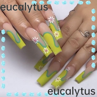 Eucalytus1 เล็บปลอม แบบยาว หัวเหลี่ยม ถอดออกได้ สําหรับตกแต่งเล็บ