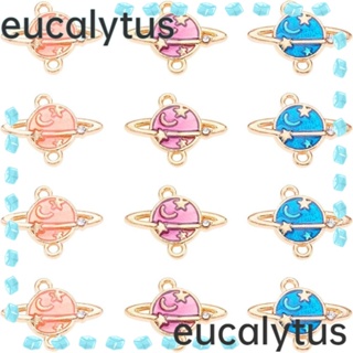 Eucalytus1 เครื่องราง อัลลอย รูปดาว ดวงจันทร์ 2 หลุม หลากสี สําหรับทําเครื่องประดับ แฮนด์เมด