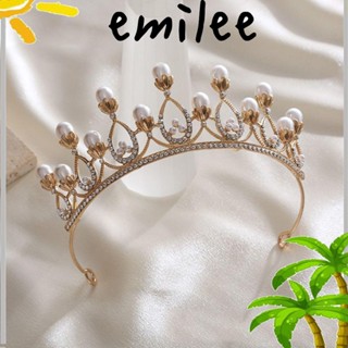 EMILEE ที่คาดผม มงกุฎเจ้าหญิง ประดับมุก สไตล์บาร็อค วินเทจ พร็อพปาร์ตี้