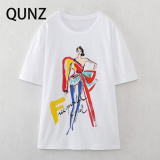 เสื้อเชิ้ต แขนสั้น พิมพ์ลาย Qunz แฟชั่น 3479