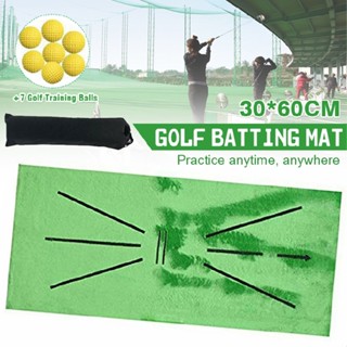 Golf Training Mat w/ Balls for Swing Detection Batting Golf Aid Game Practice