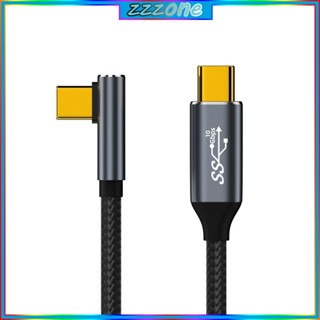 Zzz สายชาร์จวิดีโอ USB C เป็น C 3 1 Gen2 4K60Hz 90 องศา ชาร์จเร็ว