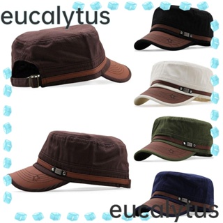 Eucalytus1 หมวกทหาร ฤดูใบไม้ผลิ ฤดูร้อน ปรับได้ ระบายอากาศ หมวกคาเด็ต