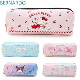 Bernardo Kuromi กระเป๋าดินสอ กระเป๋าเครื่องเขียน หนัง PU ลายการ์ตูนแมว KT Cat My Melody Twin Stars Cinnamoroll