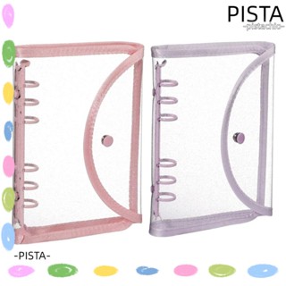 Pista ปกสมุดโน้ตบุ๊ก PVC ขนาด A6 พร้อมกระดุมแป๊ก แบบใส สําหรับสํานักงาน