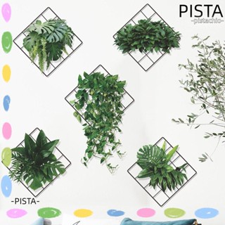 Pista ภาพจิตรกรรมฝาผนัง ลายตาราง พืชสีเขียว ลอกออกได้ สําหรับตกแต่งบ้าน ห้องนั่งเล่น