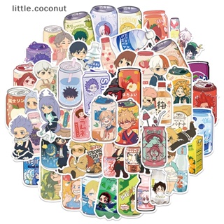 [little.coconut] สติกเกอร์ ลายการ์ตูนอนิเมะ ขวดเครื่องดื่ม DIY สําหรับตกแต่งบูติก 50 ชิ้น