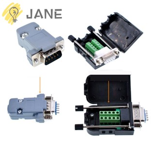 Jane ปลั๊กเชื่อมต่อ DB9 D-sub 485 COM 9 Pin ปลั๊ก COM RS232 Serial ถอดได้ พร้อมอะแดปเตอร์พลาสติก DB9