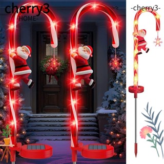 Cherry3 โคมไฟ Led พลังงานแสงอาทิตย์ สําหรับตกแต่งคริสต์มาส 2 ชิ้น