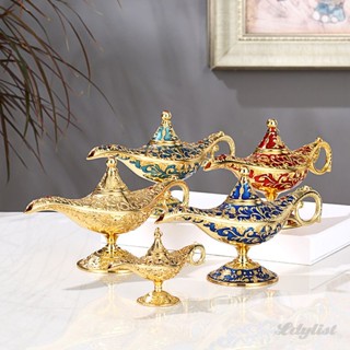 ღ Vintage Legend Aladdin Lamp Magic Genie Wishing Light Aromatherapy Pot Tabletop Decor Crafts For Home Wedding Decoration Gift