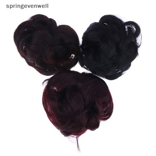 [springevenwell] วิกผมสังเคราะห์ แบบสั้น หยิกหยักศก ลายดอกไม้ สําหรับผู้หญิง พร้อมส่ง