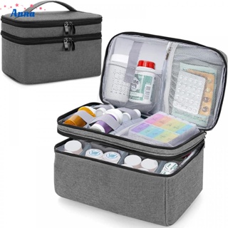 【Anna】Medicine Organizer Storage Bag Empty First-Aid Kits Bag Case for Home Travel