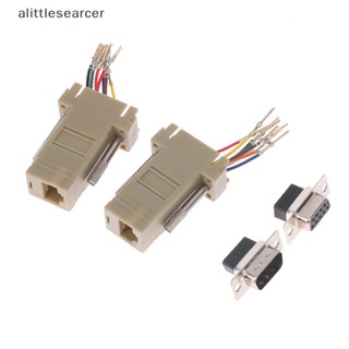 Alittlesearcer อะแดปเตอร์เชื่อมต่อ 9 Pin DB9 RS232 Male Female To RJ45 DB9 สําหรับคอมพิวเตอร์ EN