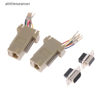 Alittlesearcer อะแดปเตอร์เชื่อมต่อ 9 Pin DB9 RS232 Male Female To RJ45 DB9 สําหรับคอมพิวเตอร์ EN