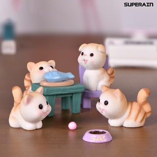 (super) ฟิกเกอร์รูปปั้นแมวน่ารัก ขนาดเล็ก สําหรับตกแต่งบ้าน DIY