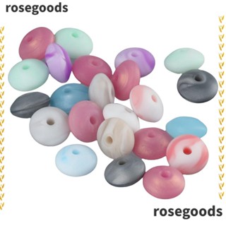 Rosegoods1 ลูกปัดซิลิโคน ทรงกลม ลายหินอ่อน 12 มม. คละสี สําหรับทําเครื่องประดับ 240 ชิ้น