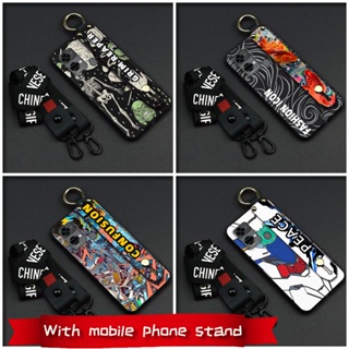 Durable Graffiti Phone Case For Oukitel C33 personality Back Cover Soft case Lanyard Shockproof Kickstand Fashion Design