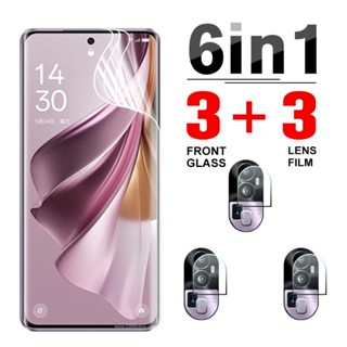 6in1 ฟิล์มไฮโดรเจลนิ่ม ด้านหน้า สําหรับ Oppo Reno10 ProPlus Reno10 Reno10Pro 5G Reno10 Pro