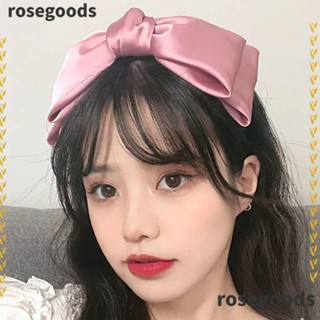 Rosegoods1 ที่คาดผมโบว์ ริบบิ้นผูกปม แบบหนา หรูหรา สไตล์ฝรั่งเศส เครื่องประดับผม หวานแหวว ตกแต่งงานปาร์ตี้