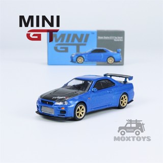  โมเดลรถยนต์ MINI GT 1:64 Nissan Skyline GT-R (R34) RHD Diecast