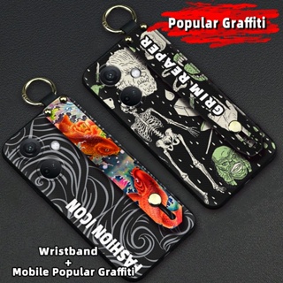 Graffiti Durable Phone Case For OPPO K11/OnePlus Nord CE3/1+Nord CE3 cartoon personality Wrist Strap Waterproof