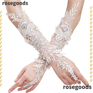 Rosegoods1 ถุงมือผ้าซาติน สําหรับเต้นรํา งานปาร์ตี้ตอนเย็น