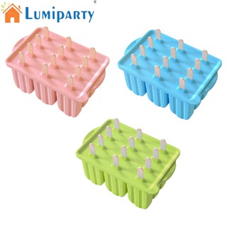 Lumiparty แม่พิมพ์ซิลิโคน 12 ช่อง พร้อมแท่งไอติม 50 ชิ้น สําหรับทําไอศกรีม Diy