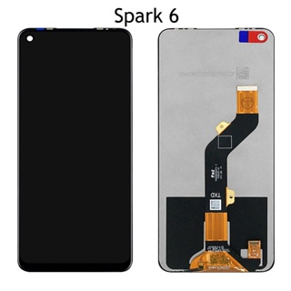 อะไหล่หน้าจอสัมผัสดิจิทัล LCD แบบเปลี่ยน สําหรับ Tecno Spark 6 LCD KE7 Tecno KE7