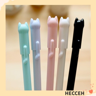 Hecceh ปากกาเจลพลาสติก ลายการ์ตูนแมวน่ารัก สีดํา 6 สี 10 ชิ้น