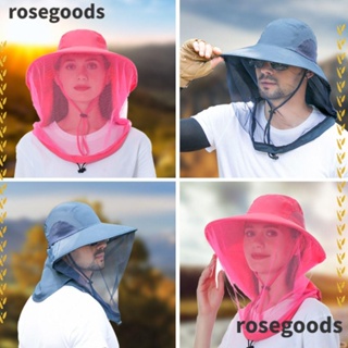 Rosegoods1 หมวกบักเก็ต ป้องกันยุง ป้องกันใบหน้า และคอ เหมาะกับฤดูร้อน