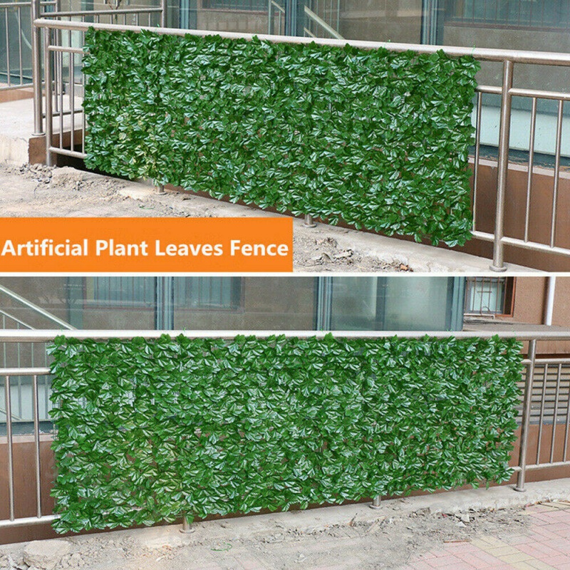 0.5*1M Artificial Faux Ivy Leaf Hedge Panels Privacy Screening Garden Fence Wedding Party Christmas 